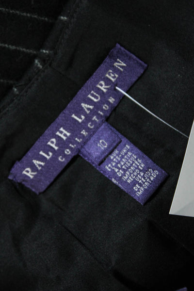 Ralph Lauren Purple Label Womens Wool Pin Striped Pencil Skirt Black Size 10