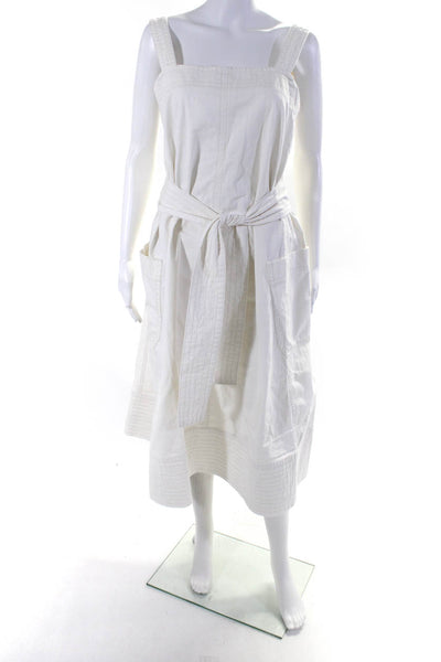 Everlane Womens The Organic Cotton Herringbone Dress  Bone Size S