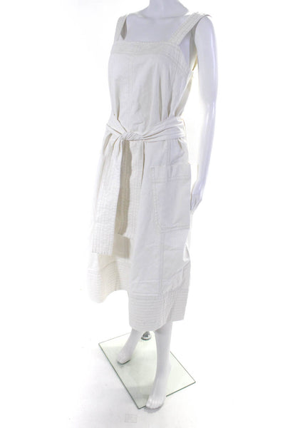 Everlane Womens The Organic Cotton Herringbone Dress  Bone Size S