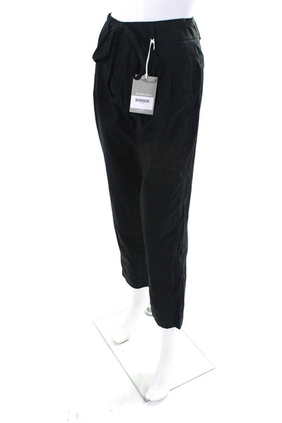 Everlane Womens The Poplin Pleated Taper Pant Black Size 0