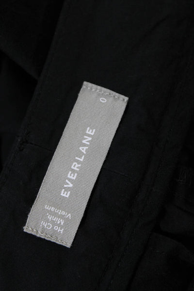 Everlane Womens The Poplin Pleated Taper Pant Black Size 0
