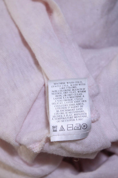 ALC Womens Linen Jersey Knit Crew Neck Tie Back Tee T-Shirt Pink Size XS
