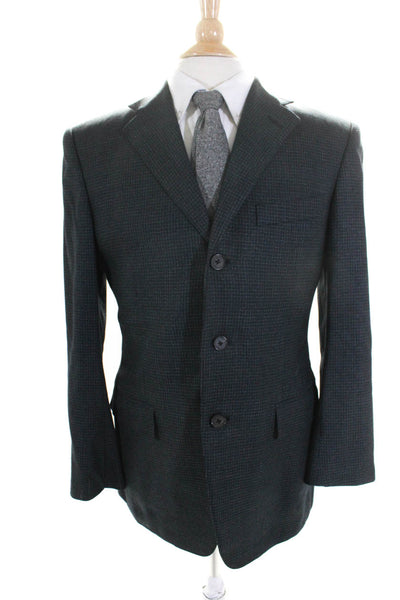 Ermenegildo Zegna Men's Lined Three Button Long Sleeves Jacket Plaid Size 48