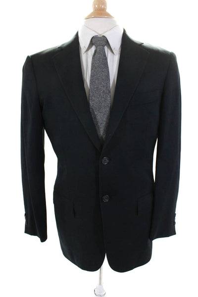 Ermenegildo Zegna Mens Collar Long Sleeves Line Two Button Jackets Black Size 46