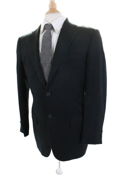 Ermenegildo Zegna Mens Collar Long Sleeves Line Two Button Jackets Black Size 46