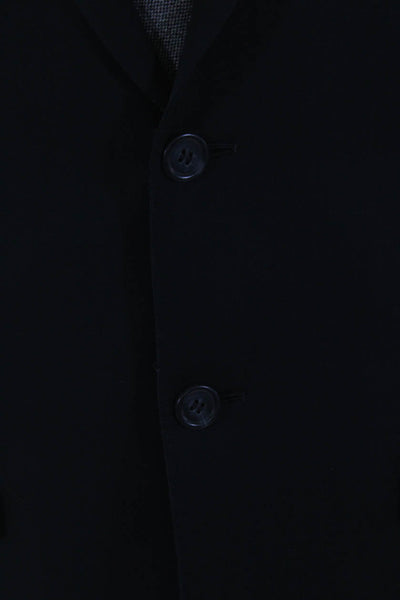 Ermenegildo Zegna Mens Collar Long Sleeves Line Two Button Jackets Black Size 46