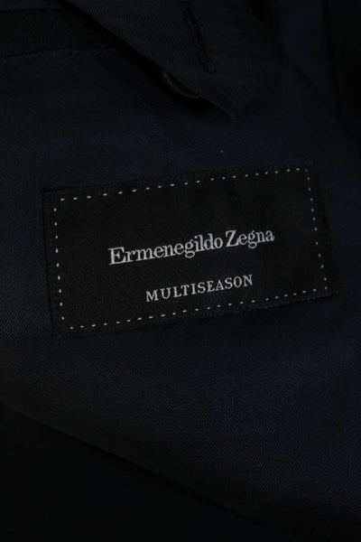 Ermenegildo Zegna Mens Collar Long Sleeves Line Two Button Jackets Black Size 46