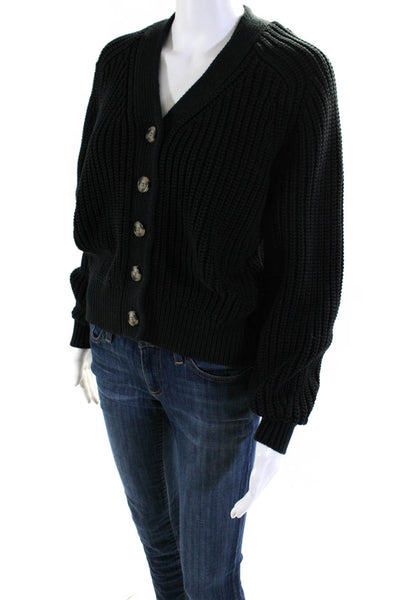 Everlane Womens The Texture Cotton Cardigan  Black Size M