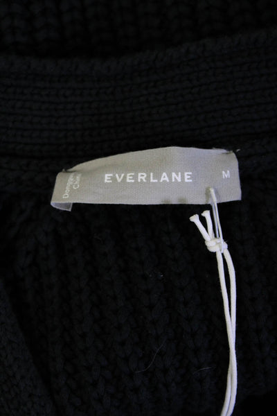 Everlane Womens The Texture Cotton Cardigan  Black Size M
