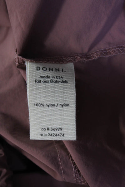 Donni Womens Hooded Half Zip Kangaroo Pocket Pullover Jacket Blush Pink Small