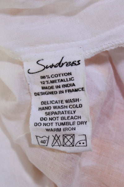 Sundress Womens Pippa Metallic Check Pop Pom A Line Dress Yellow Pink XS/S