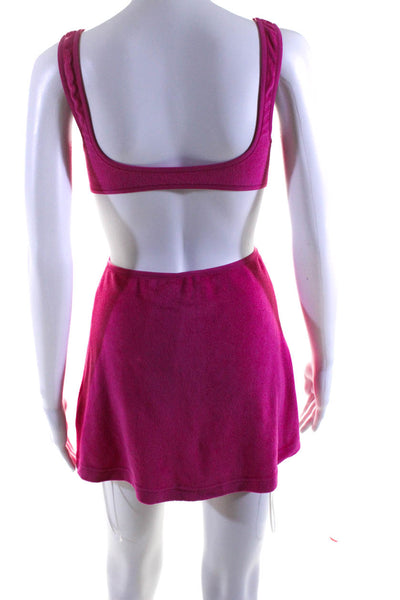 Solid & Striped Womens Bailey Solid Terry Halter Mini Dress Strawberry Pink XS