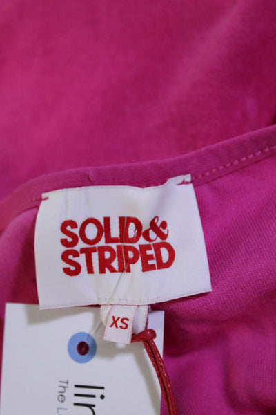 Solid & Striped Womens Bailey Solid Terry Halter Mini Dress Strawberry Pink XS