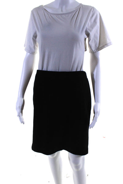 J Crew Womens Solid Black Wool Knee Length Lined Pencil Skirt Size 6