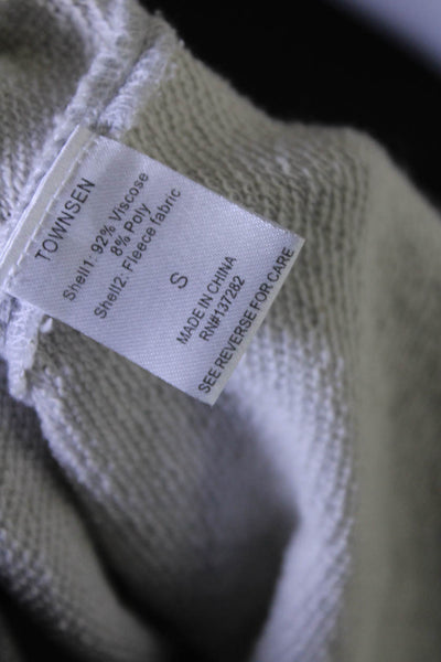 Townsen Womens Fleece Colorblock Print Crewneck Sweatshirt Gray White Size S