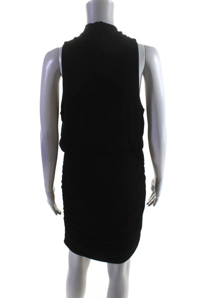 Bailey 44 Womens Solid Black Halter Sleeveless Ruched Bodycon Dress Size L