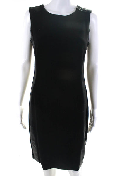 White House Black Market Women's Round Neck Sleeveless A-Line Midi Dress Black 6