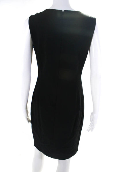 White House Black Market Women's Round Neck Sleeveless A-Line Midi Dress Black 6