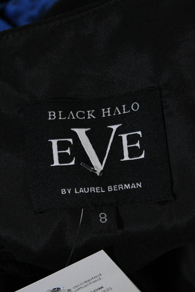 Black Halo Womens Asymmetrical Neck Short Sleeves Pleated Maxi Dress Black Size