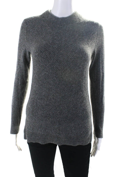 Rag & Bone Womens Cashmere Mock Neck Split Hem Long Sleeve Sweater Gray Size 2XS