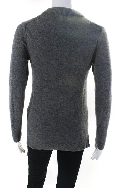 Rag & Bone Womens Cashmere Mock Neck Split Hem Long Sleeve Sweater Gray Size 2XS