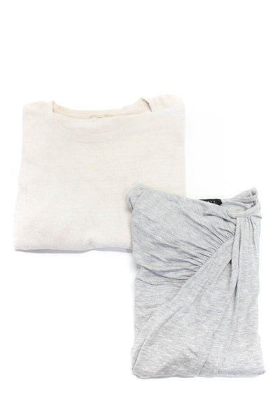 Barefoot Dreams® Forte Womens Beige Scoop Neck Pullover Sweatshirt Size M lot 2