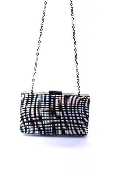 Sondra Roberts Womens Black Printed Kiss Lock Crossbody Clutch Bag Handbag