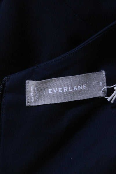 Everlane Womens The Structured Cotton Jumpsuit Navy Size 0
