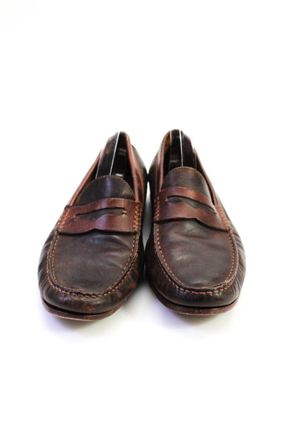 Trask Mens Leather Apron Round Toe Slip-On Loafers Brown Size 13