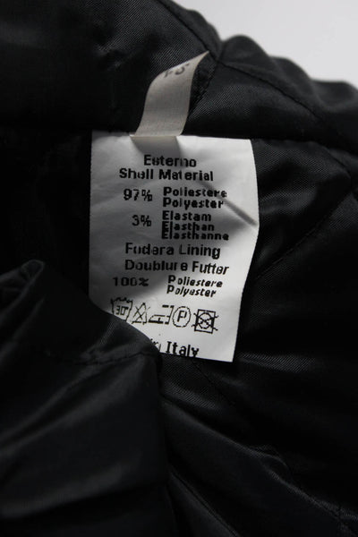 Ferrone Womens Notched Collar Long Blazer Jacket Coat Black Size IT 42