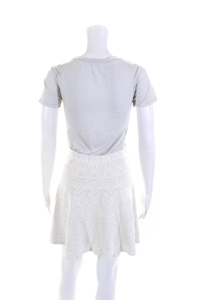 BCBGMAXAZRIA Women's V-Neck Sleeveless Two Piece Skirt Set White Size L