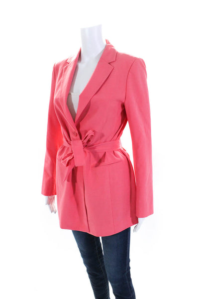 BCBG Max Azria Womens Belted Blazer Jacket Flamingo Pink Size Extra Small