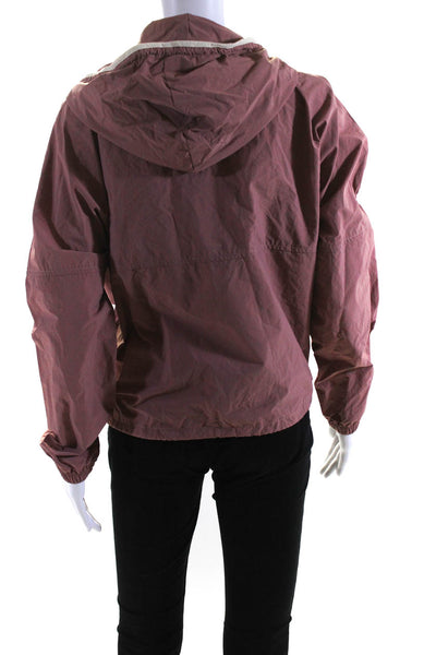 Donni Womens Hooded Half Zip Kangaroo Pocket Pullover Jacket Blush Pink Size XS