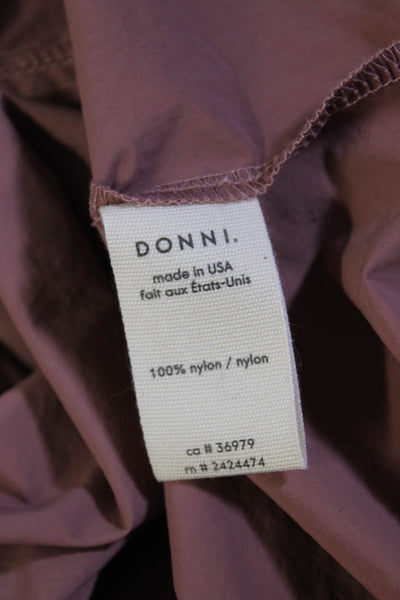 Donni Womens Hooded Half Zip Kangaroo Pocket Pullover Jacket Blush Pink Size XS