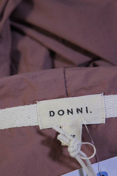 Donni Womens Hooded Half Zip Kangaroo Pocket Pullover Jacket Blush Pink Size XS