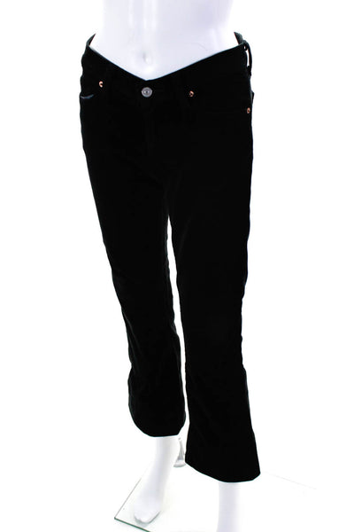 7 For All Mankind Women's Midrise Five Pockets Velvet Bootcut Pant Black Size 25