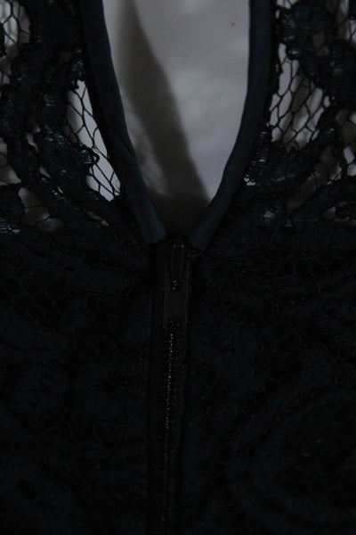 Theory Womens Lace Sleeveless A Line Dress Midnight Blue Size 4