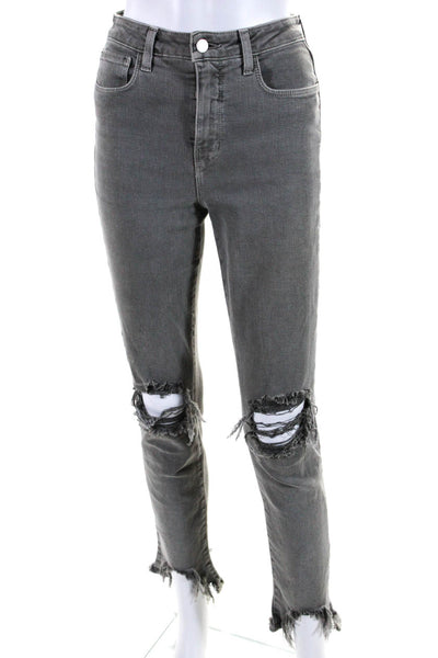 L'Agence Womens High Line Skinny Leg Jeans Vineyard Gray Cotton Size 25