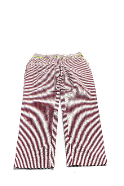 J Crew Zara Womens Wool Cotton Striped Tapered Straight Pants White Size 4 Lot 2