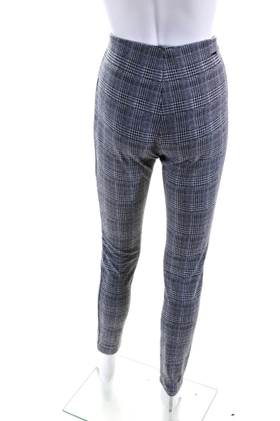 Tahari Womens Houndstooth Print Elastic Waist Skinny Leg Pants Gray Size XS