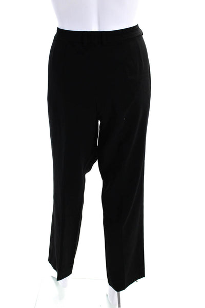 St. John Womens Hook & Eye Flat Front Zip Straight Leg Dress Pants Black Size 10