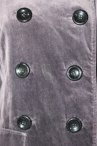 Tibi Womens Double Breasted Collared Velvet Jacket Purple Size Medium