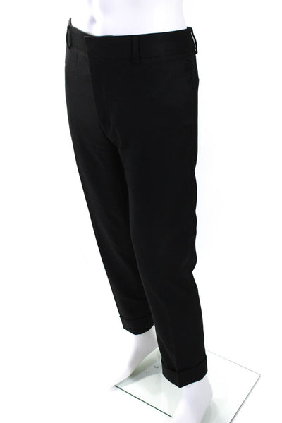 Club Monaco Mens Solid Black Pleated Straight Leg Dress Pants Size 36/32