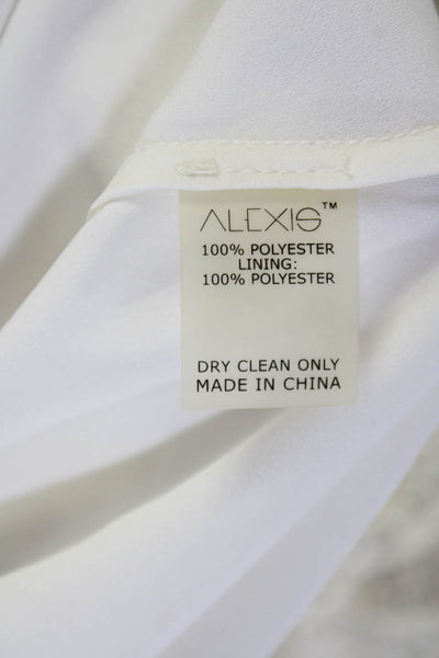 Alexis Women's Round Neck Sleeveless Line Fit Flare Midi Dress White Size XS