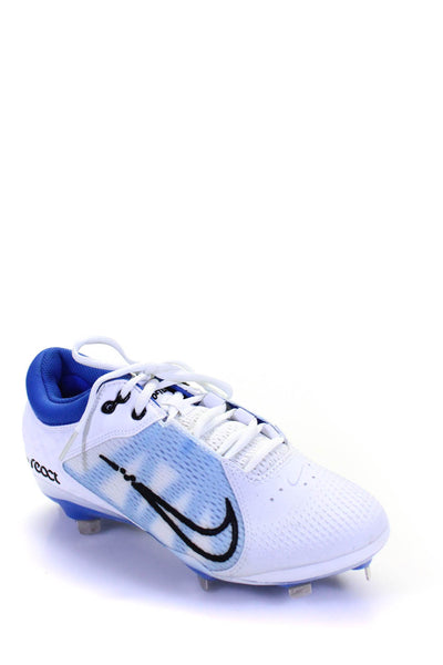 Nike Women's Textured Lace Up Activewear Cleats White/Blue Size 8.5