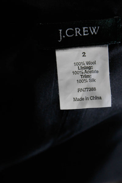 J Crew Womens Ruffled Trim Jacket Gray Wool Size 2