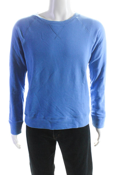 Solid & Striped Mens Pullover Scoop Neck Sweatshirt Blue Cotton Size Medium