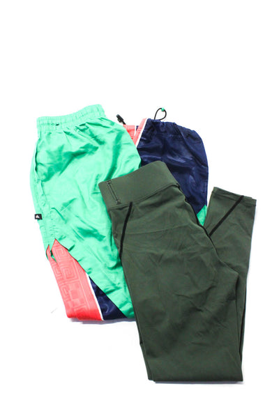 Solid & Striped Nike Womens Leggings Windbreaker Pants Gray Green Medium Lot 2