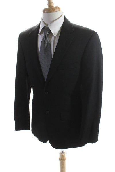 Pronto Uomo Mens Dark Gray Wool Two Button Long Sleeve Blazer Size 38R