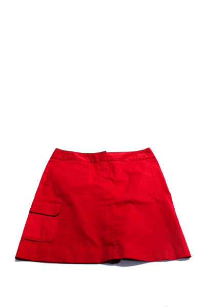 J Crew Teenflo Beth Bowley Womens Shorts Skirt Pink Red Blue Size 00 6 2 Lot 3